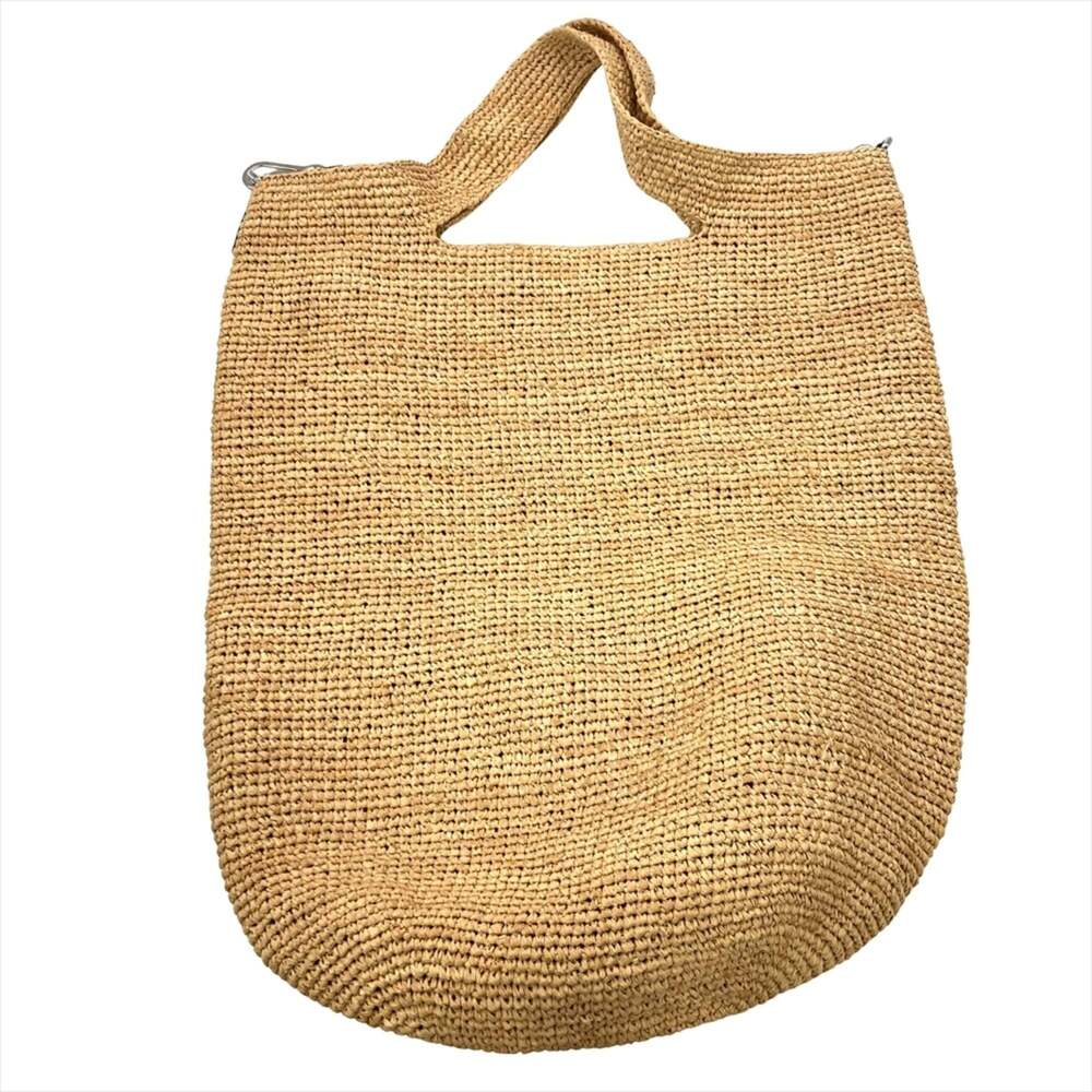 LOEWE Slit Mini Shoulder Bag in Beige Raffia Leather with Silver Hardware and... - Picture 3 of 9